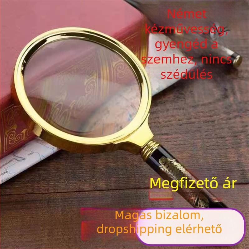 100X/80X nagyítású, HD tisztaságú nagyító tükör, kézben tartható, nem importált