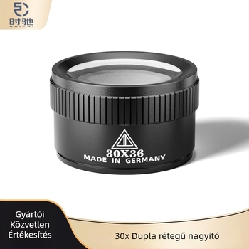 30x-os duplalencsés nagyító, teljes fémtokkal, nagy felbontású optika