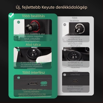 Gyémántazonosító eszköz HD nagyítóval, tükrös nagyítóval és mikroszkóppal