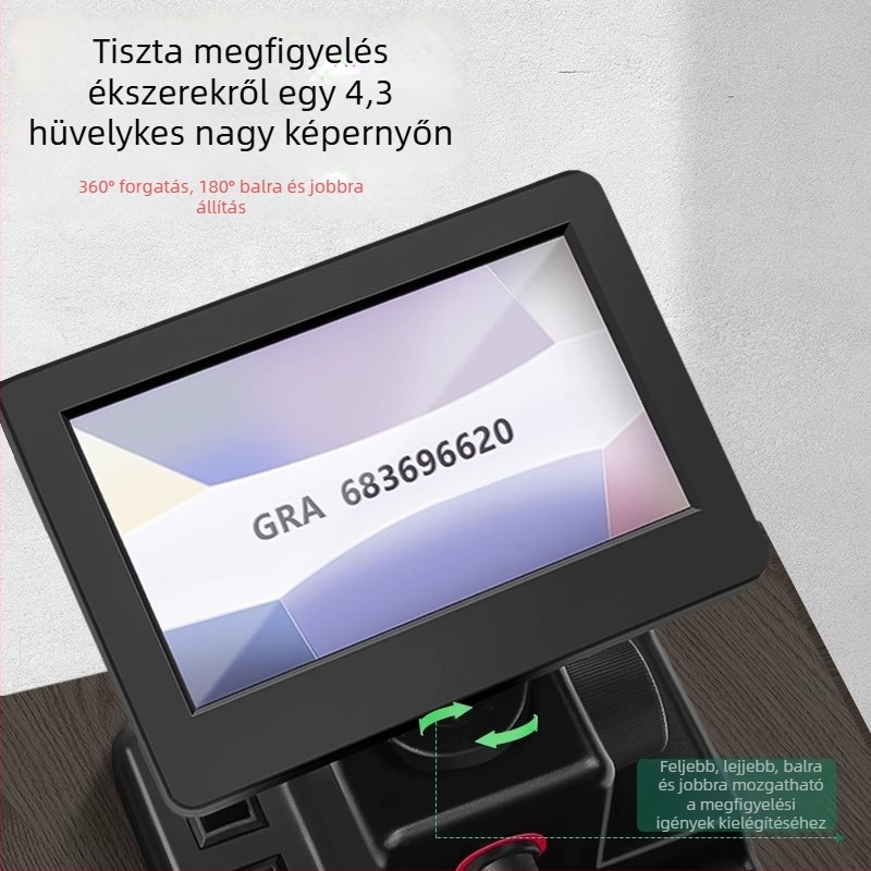 Gyémántazonosító eszköz HD nagyítóval, tükrös nagyítóval és mikroszkóppal