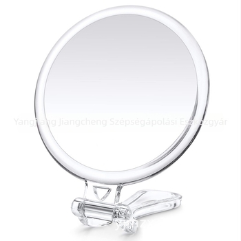 126 mm-es kétoldalas kézi sminktükör 10x/20x/30x nagyítással, összecsukható, akasztós kivitel.