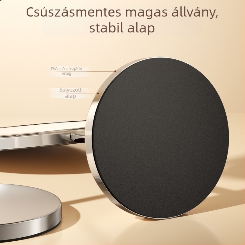 Asztali smink tükör, kétoldalas, állítható magasságú, nagyító lencsével, fém kerettel