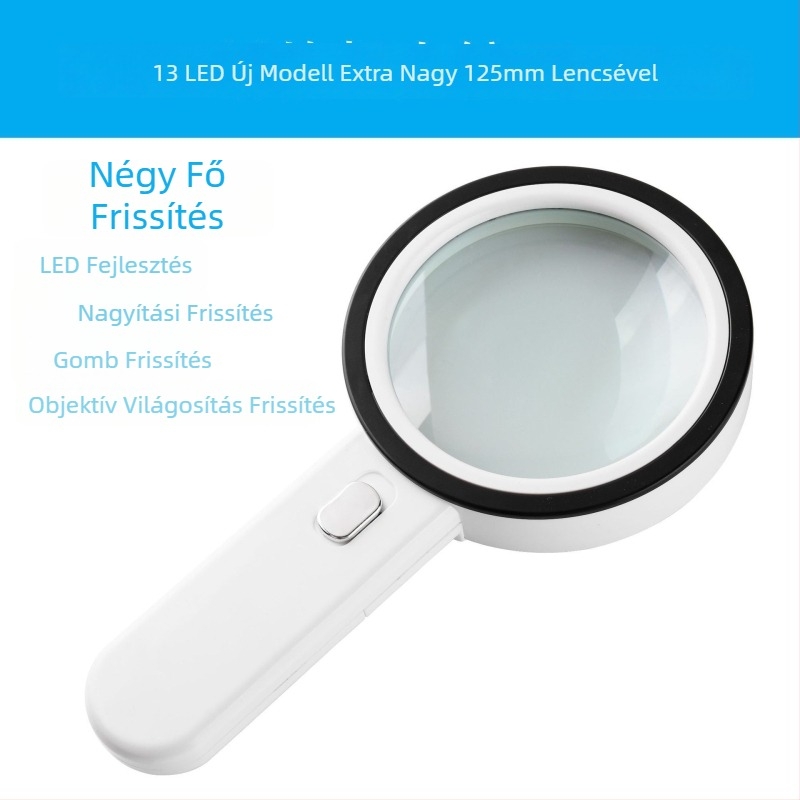 Jiatu 30X Kézi Nagyító 12 LED-del Olvasáshoz és Antik Ékszerek Értékeléséhez