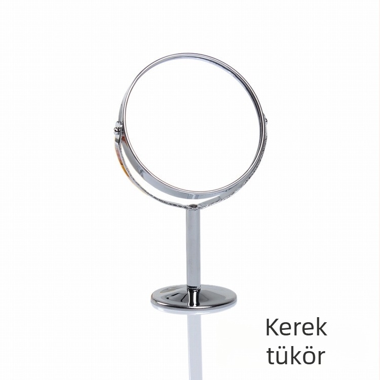 Lingxin Asztali kétoldalas kozmetikai tükör, fém keret, ezüst tükör, elektromosság nélkül, logó nyomtatás és testreszabás elérhető, ajándék gardrób/sminkasztal számára