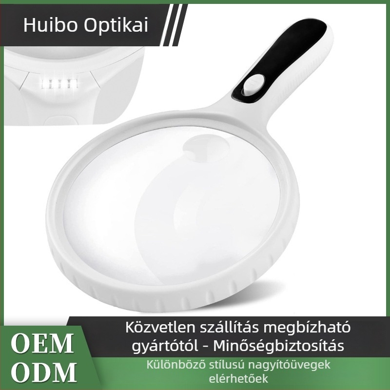 Huishikang 10X kézi nagyító akril lencével, olvasáshoz idős korban, származás Guangdong, Kína