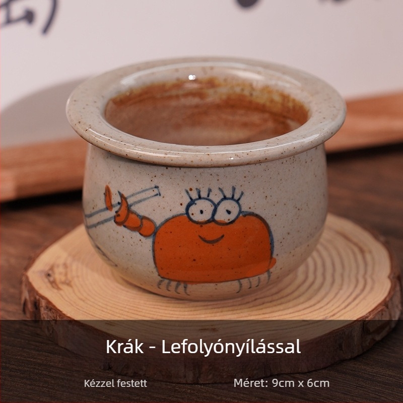 Kézzel festett kerámia virágcserép szukkulenseknek, lélegző, falra szerelhető, asztali vagy akasztott kivitel, kínai stílusú