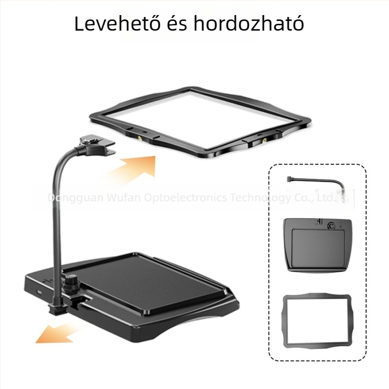 LED asztali nagyító nagy lencsével, könnyű olvasás, váltás a vízszintes és függőleges nézet között, leválasztható kialakítás