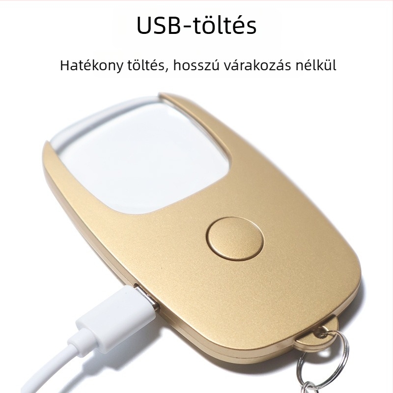USB újratölthető LED nagyító, 5x nagyítás, kulcstartó, hordozható olvasó segédeszköz idős korosztály számára