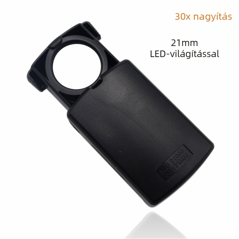 30×os nagyító LED-fénnyel, kézben tartható, antik ékszerek azonosítására, modell TH-5004, Tin hwa da