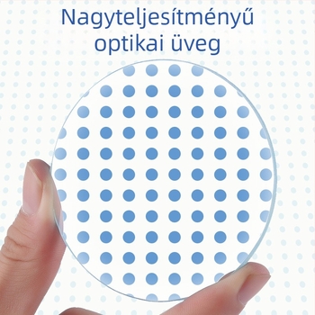 Kézi nagyító, 20x, kerek, félfémes kivitel, nagy felbontású lencse, ékszerek azonosítására és olvasásra