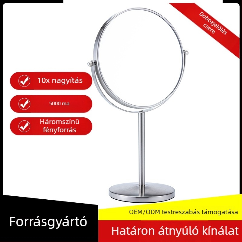 Ancai Asztali sminktükör, kétoldalas, HD, retro hercegnő stílus, nagy méret, egyetemi kollégiumhoz, hordozható