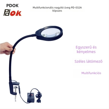 PDOK PD-032A Clip-on Nagyító LED-es Forrasztáshoz — Asztali Karbantartó Lámpa