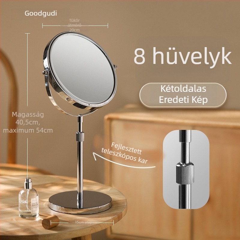Kétoldalas asztali sminktükör fém kerettel - nem elektromos, ajándék