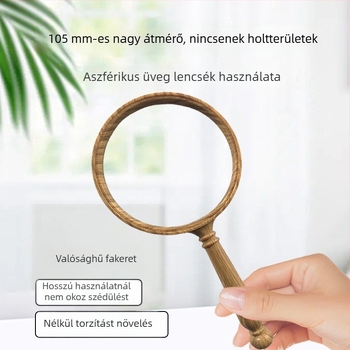 YS kézi nagyító HD lencsével, retro fa mintázatú modell, olvasáshoz idős korban és ékszerek azonosítására, származás Yiwu