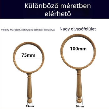 YS kézi nagyító HD lencsével, retro fa mintázatú modell, olvasáshoz idős korban és ékszerek azonosítására, származás Yiwu