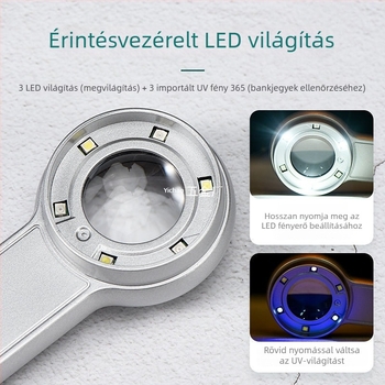 USB-töltőre csatlakozó ékszer nagyító, 60× nagyítás az órák és antik érmék azonosításához