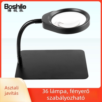 Asztali nagyító LED világítással, 10x nagyítás, HD optika, karbantartás és hegesztéshez