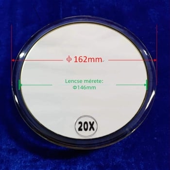 Sminktükör szívófejes rögzítéssel, 10x–30x nagyítás, akril keret, üveg lencse, fürdőszobai használatra