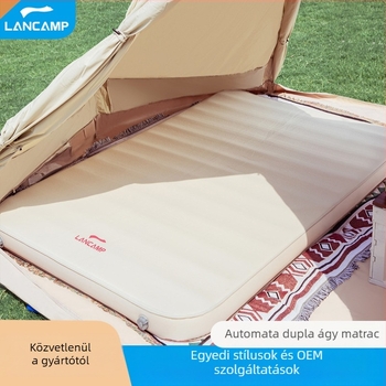 LANCAMP Automatikus felfújható kemping matrac, flanel felület, 4900 g, 2-4 személynek, csúszásmentes nedvességálló alátét