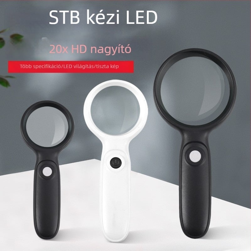 20x LED nagyító időseknek könyvek és újságok olvasásához