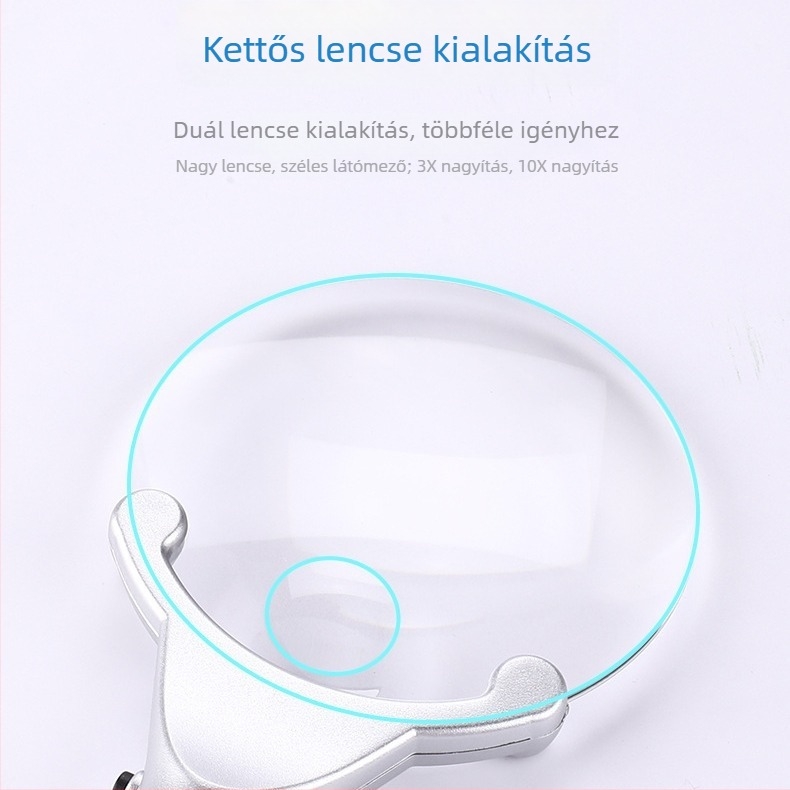 LED világítású nagyító olvasáshoz, nagyfelbontású optikával, nagy nagyítás, olvasáshoz, ékszerazonosításhoz és szemvédelmet idős korban