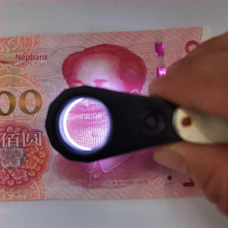 Jinjing ékszer HD nagyító azonosításhoz, hordozható LED világítással, galambszem nyomtatás, nagyítás, derékszíj kód (Származás: Wenzhou; Importált: Nem; Márka: Jinjing)