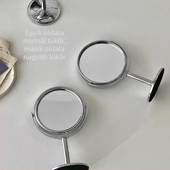 Egyszerű, modern INS-stílusú hordozható kétoldalú sminktükör, asztali, mini, forgó