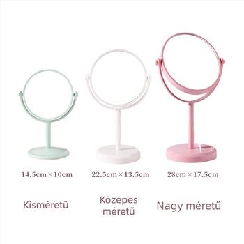 Asztali smink tükör, dupla oldalú nagyítással, álló kivitel, otthonra és kollégiumi szobába