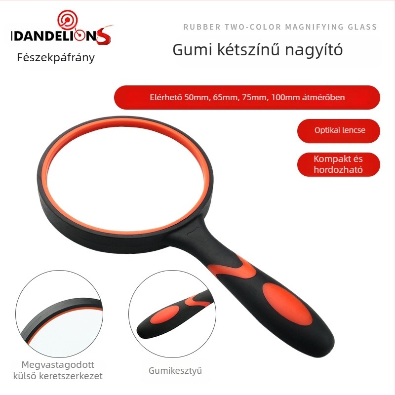 Beile Vision 10x Optikai Kézi Nagyító Idős Olvasáshoz Gumírozott Ütésálló Műanyag Fogantyúval