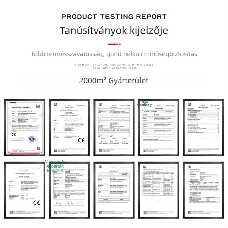 Beile Vision 10x Optikai Kézi Nagyító Idős Olvasáshoz Gumírozott Ütésálló Műanyag Fogantyúval