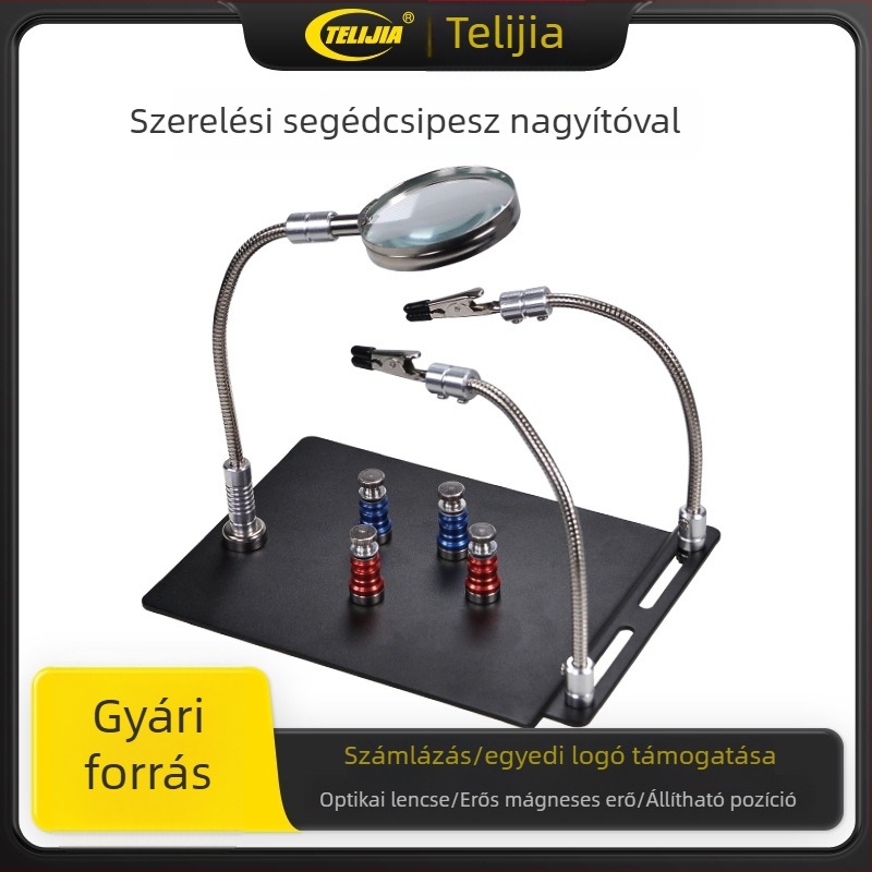 Mágneses PCB csipesz nagyítóval – Elektronikai javító eszköz