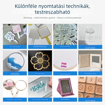 Asztali kétoldalas tükör műanyag kerettel, ezüst tükröző felület, PP ház, nem elektromos