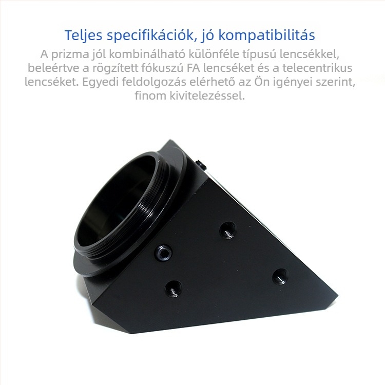 CS-P 90°-os forgó prizma optikai üvegből, nagy precizitás, teljes belső visszaverődés, több menetméret választható