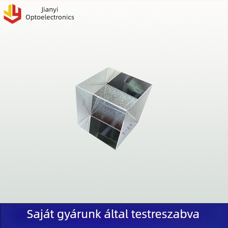 Fénysugarak megosztó prizmája, polarizáló refraktor, optikai üvegből készült kocka-összeállítás, fényhíd összekötő tükör, lézerfény-vezető test