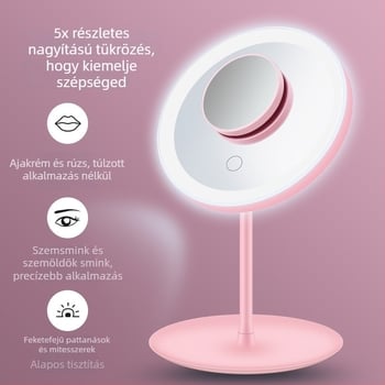 LED világítású sminktükör – Rongfa, műanyag keret, 36 db, logó nyomtatás, testreszabás