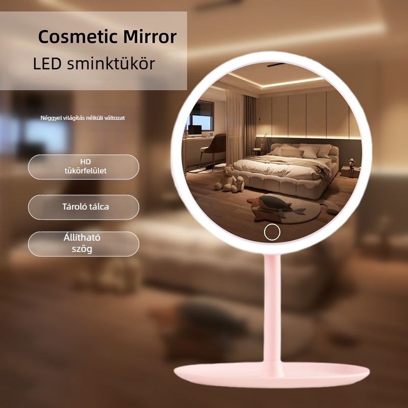 LED világítású sminktükör – Rongfa, műanyag keret, 36 db, logó nyomtatás, testreszabás