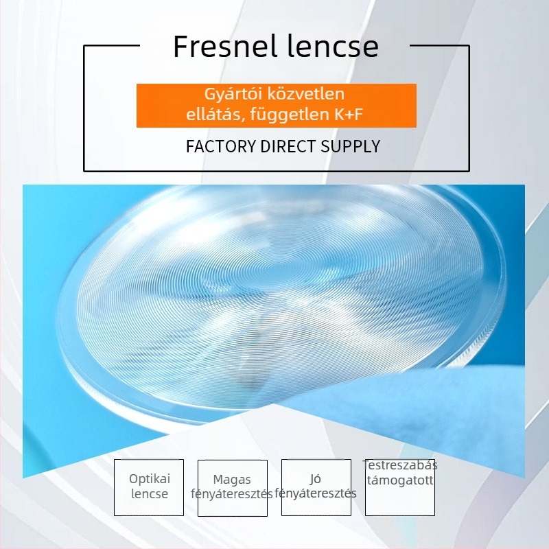 Akril Fresnel-lencse, 27 mm fókusz, kondenzátor a fókuszáláshoz, méretre vágás