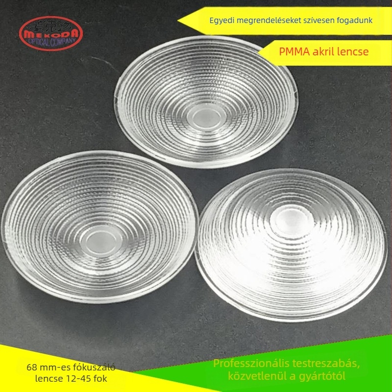 Fresnel lencse LED elemlámpához, 68 minta, állítható fókusz 12-45°