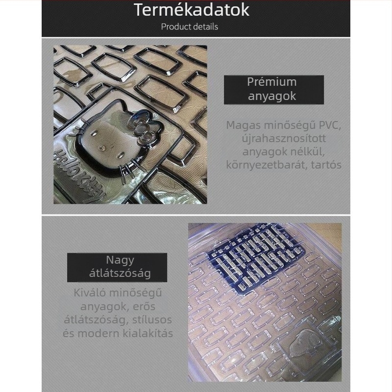 Autópadló szőnyegek PVC-ből, átlátszó, univerzális illeszkedés, vízálló, könnyen tisztítható