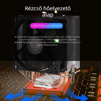 CPU hűtő levegőhűtéses, hat hőcsővel, torony-stílusú X79/X99, ARGB prizma, 12 cm-es csendes PWM ventilátor