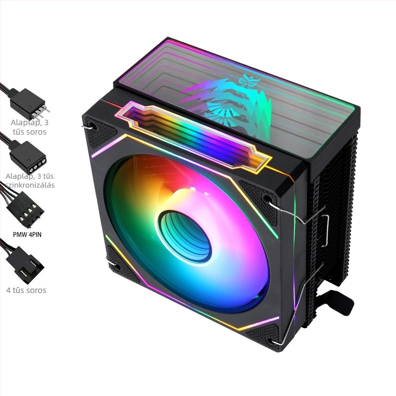 CPU hűtő levegőhűtéses, hat hőcsővel, torony-stílusú X79/X99, ARGB prizma, 12 cm-es csendes PWM ventilátor