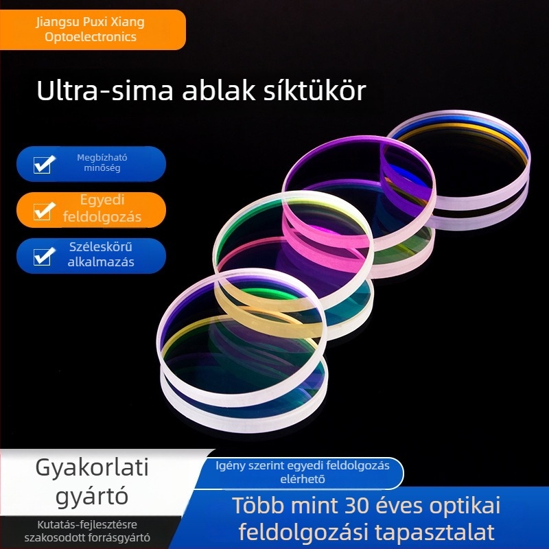Kvarc üveg sík tükrök optikai eszközökhöz, nagy teljesítményű lézervédő fóliával, több méretben