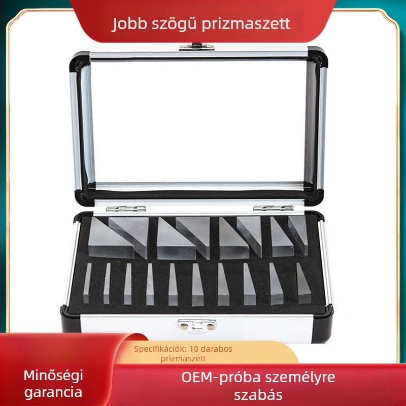 Optikai derékszögű prizmás készlet, 18 darab, trapéz formájú prizmák strabizmus korrigálására, K9 üveg, OEM gyártás és testreszabás, Méretek 20,5 × 14,5 mm