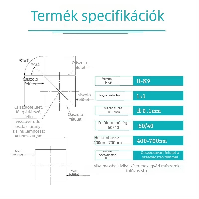 K9 optikai üvegből készült spektroszkóp prizmája, testreszabható feldolgozás, nem importált, márka Jygd