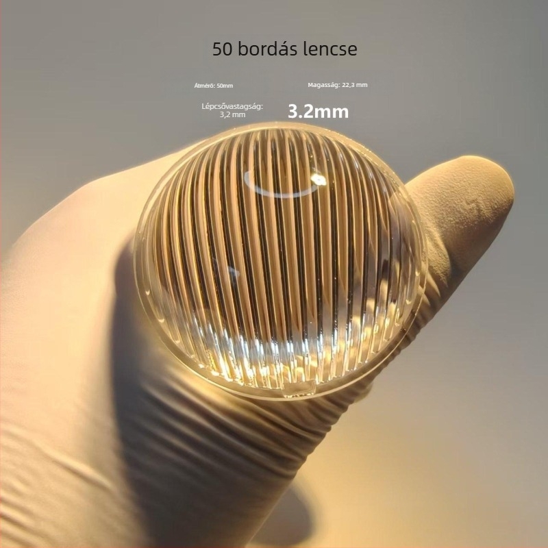 Φ50 sávos, nagyfelbontású lencsés ködlámpa LED autó lámpa, sík konkáv tükörrel, optikai boroszilíz stik