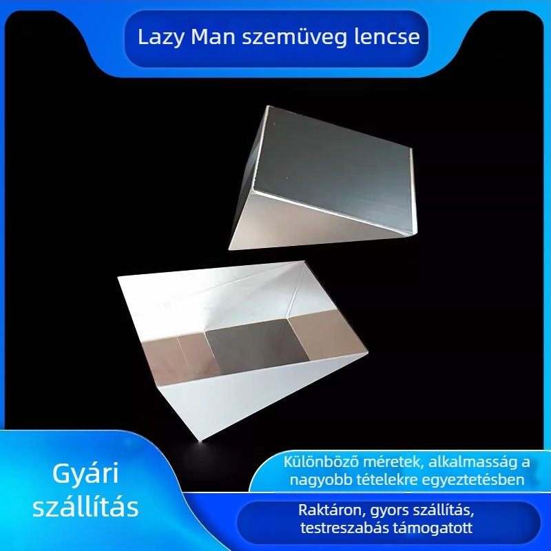 Ambliop szemre prismás lencse – optikai üveg; jobb szögű prizma; bevonattal; 30°/60°/90°; testreszabható