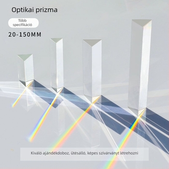 Háromszög alakú prisma optikai üvegből fizikai kísérletekhez