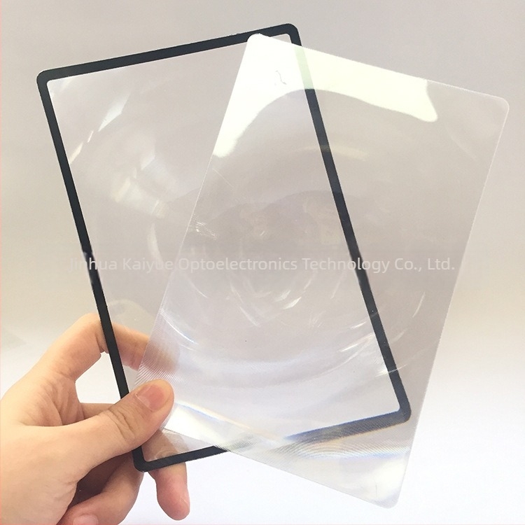 Fresnel optikai lencse, 180 × 120 mm, 3x nagyítás, ultra vékony PVC nagyító kártya sík olvasáshoz