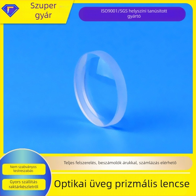 Meniszkusz lencse, optikai üveg, egyedi feldolgozás, termékkód: Meniscus lens, modell: Lens, alkalmazási terület: optikai mező