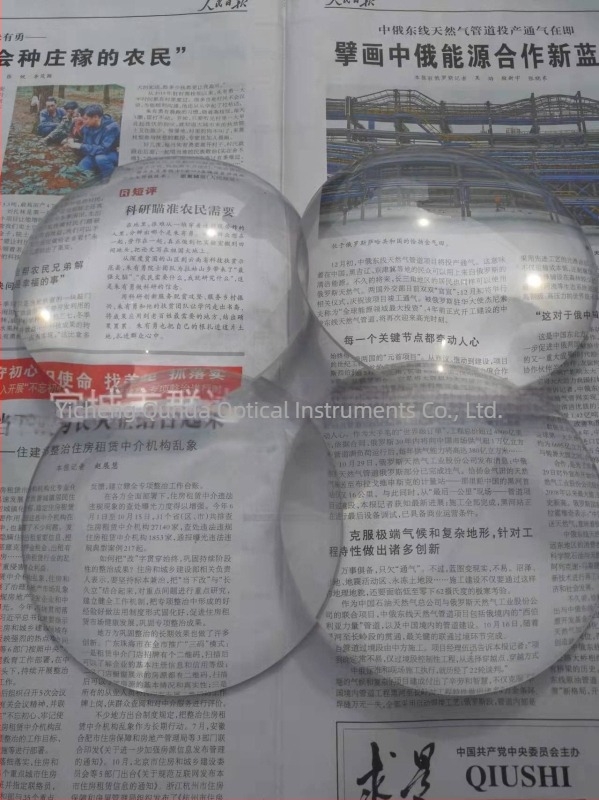 150 mm K9 optikai üveg konvex lencse LED asztali nagyító olvasáshoz és javításhoz